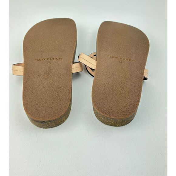 Tory Burch Miller Cloud Sandals Womens 7.5 Bright Peach Natural w/ Box & Bag X22 - Picture 7 of 14